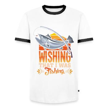 Angeln Angler Fische Fischer Sprüche Petri Heil - Männer Kontrast-T-Shirt - Weiß/Schwarz - Vorne - AI Model Female 172 light (172cm) & AI Model Male 178 dark (178cm)