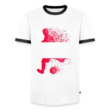 Autriche Football football footballeurs - T-shirt contrasté Homme - blanc/noir - Devant - AI Model Female 172 light (172cm) & AI Model Male 178 dark (178cm)