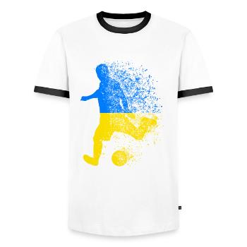 Ukraine footballers football footballers - Men's Ringer Shirt - white/black - Front - AI Model Female 172 light (172cm) & AI Model Male 178 dark (178cm)