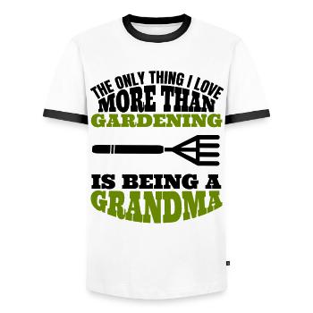Jardin jardin grand-mère cadeau jardinier grand-mère - T-shirt contrasté Homme - blanc/noir - Devant - AI Model Female 172 light (172cm) & AI Model Male 178 dark (178cm)
