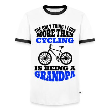 Vélo Grand-père vélo vélo grand-père vélo - T-shirt contrasté Homme - blanc/noir - Devant - AI Model Female 172 light (172cm) & AI Model Male 178 dark (178cm)