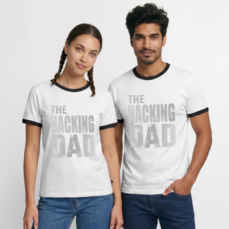 Le Hacking Dad Hacking Père Papa Code ordinateur T-shirt contrasté Homme