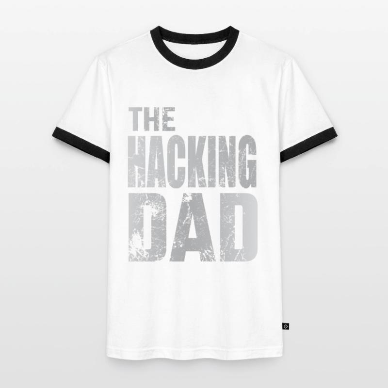 Le Hacking Dad Hacking Père Papa Code ordinateur T-shirt contrasté Homme