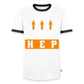 Heilerziehungspfleger HEP Spruch - Männer Kontrast-T-Shirt - Weiß/Schwarz - Vorne - AI Model Female 172 light (172cm) & AI Model Male 178 dark (178cm)