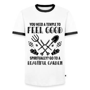 Gärtner Pflanzen Garten Hobbygärtner Gartenbau Gär - Männer Kontrast-T-Shirt - Weiß/Schwarz - Vorne - AI Model Female 172 light (172cm) & AI Model Male 178 dark (178cm)