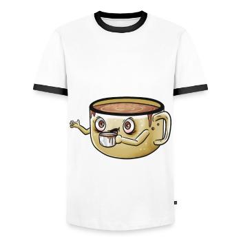 Coffee lovers I need more coffee - Men's Ringer Shirt - white/black - Front - AI Model Female 172 light (172cm) & AI Model Male 178 dark (178cm)