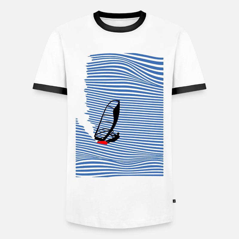 Windsurfers Windsurfing Wave - Men's Ringer Shirt - white/black