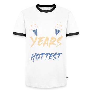 55 jahre geburtstag - Männer Kontrast-T-Shirt - Weiß/Schwarz - Vorne - AI Model Female 172 light (172cm) & AI Model Male 178 dark (178cm)