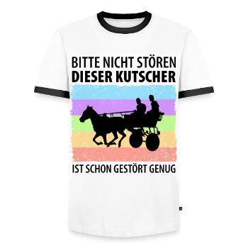 Kutscher Kutsche Pferdekutscher Kutschieren - Männer Kontrast-T-Shirt - Weiß/Schwarz - Vorne - AI Model Female 172 light (172cm) & AI Model Male 178 dark (178cm)