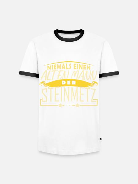 Steinmetz Bildhauer - Männer Kontrast-T-Shirt - Weiß/Schwarz