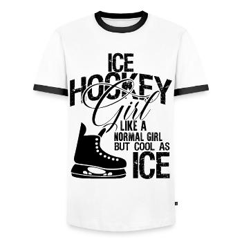 girls girl ice hockey - Men's Ringer Shirt - white/black - Front - AI Model Female 172 light (172cm) & AI Model Male 178 dark (178cm)