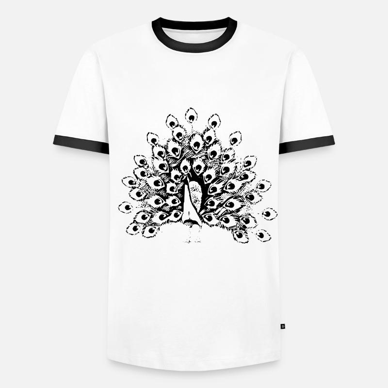peacock - Men's Ringer Shirt - white/black