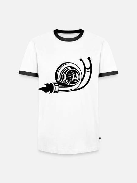 Turbo Snegl Auto Turbo Skrue - Herre kontrast-T-shirt - hvid/sort
