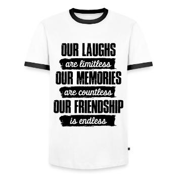 amis amitiés - T-shirt contrasté Homme - blanc/noir - Devant - AI Model Female 172 light (172cm) & AI Model Male 178 dark (178cm)