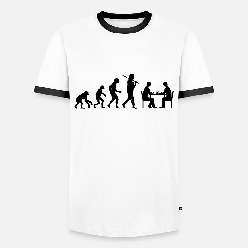 Evolution Schach - Männer Kontrast-T-Shirt - undefined