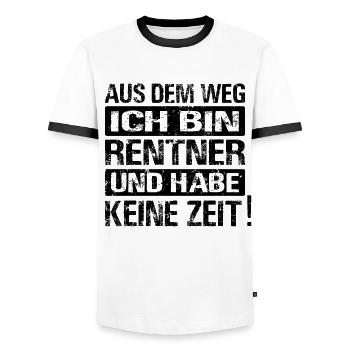 Aus dem Weg Ich bin Rentner und habe keine Zeit - Männer Kontrast-T-Shirt - Weiß/Schwarz - Vorne - AI Model Female 172 light (172cm) & AI Model Male 178 dark (178cm)