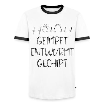 Tierarzt Haustier Tierpfleger Tierarzthelfer - Männer Kontrast-T-Shirt - Weiß/Schwarz - Vorne - AI Model Female 172 light (172cm) & AI Model Male 178 dark (178cm)