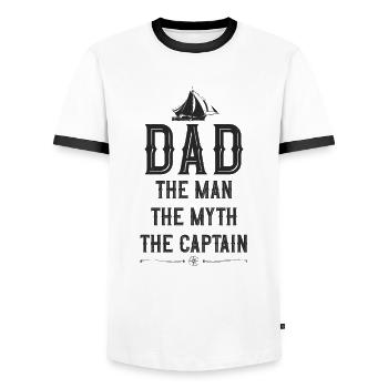 Sailing Dad The Man The Myth The - Men's Ringer Shirt - white/black - Front - AI Model Female 172 light (172cm) & AI Model Male 178 dark (178cm)