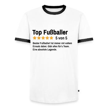 Fußballer Fußballverein Fussballer Fußball - Männer Kontrast-T-Shirt - Weiß/Schwarz - Vorne - AI Model Female 172 light (172cm) & AI Model Male 178 dark (178cm)