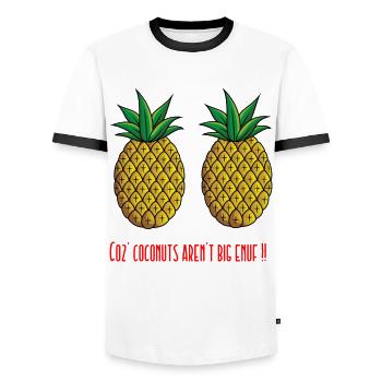 Sommer Sommer Sommer - Männer Kontrast-T-Shirt - Weiß/Schwarz - Vorne - AI Model Female 172 light (172cm) & AI Model Male 178 dark (178cm)