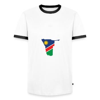 Mir reichts ich reise nach Namibia GeschenkMir rei - Männer Kontrast-T-Shirt - Weiß/Schwarz - Vorne - AI Model Female 172 light (172cm) & AI Model Male 178 dark (178cm)