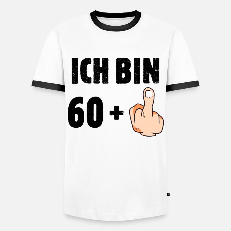 Ich bin 60 plus eins - Männer Kontrast-T-Shirt - Weiß/Schwarz