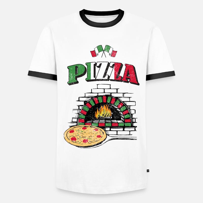 Pizzabäcker Pizza Beruf - Männer Kontrast-T-Shirt - Weiß/Schwarz