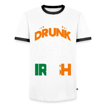 Ireland Beer Irish Gift - Men's Ringer Shirt - white/black - Front - AI Model Female 172 light (172cm) & AI Model Male 178 dark (178cm)