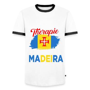 Madeira Therapie Geschenk - Männer Kontrast-T-Shirt - Weiß/Schwarz - Vorne - AI Model Female 172 light (172cm) & AI Model Male 178 dark (178cm)
