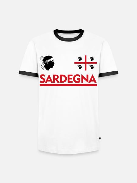 Sardinia Sardegna Head Sardinia - Men's Ringer Shirt - white/black