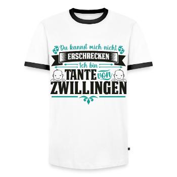 Tante von Zwillingen nicht erschrecken beste der - Männer Kontrast-T-Shirt - Weiß/Schwarz - Vorne - AI Model Female 172 light (172cm) & AI Model Male 178 dark (178cm)