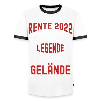 Rente 2022 Eine Legende Verlässt Das Gelände - Männer Kontrast-T-Shirt - Weiß/Schwarz - Vorne - AI Model Female 172 light (172cm) & AI Model Male 178 dark (178cm)