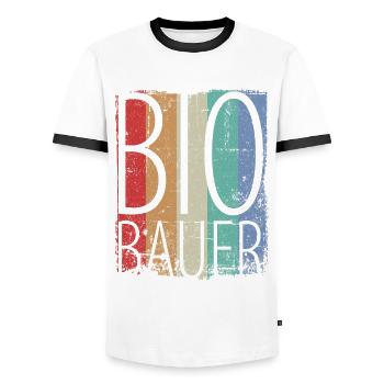 Bio Biobauer Grün Landwirt Bauer Landwirtschaft - Männer Kontrast-T-Shirt - Weiß/Schwarz - Vorne - AI Model Female 172 light (172cm) & AI Model Male 178 dark (178cm)