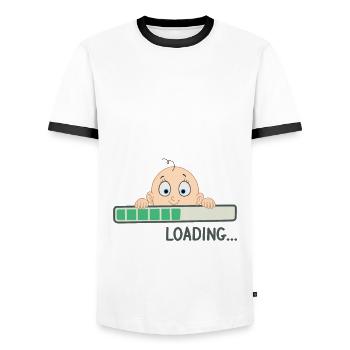 Loading Young pregnancy Expectant mother - Men's Ringer Shirt - white/black - Front - AI Model Female 172 light (172cm) & AI Model Male 178 dark (178cm)