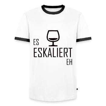 Es Eskaliert Eh - Bier Mallorca Suff - Männer Kontrast-T-Shirt - Weiß/Schwarz - Vorne - AI Model Female 172 light (172cm) & AI Model Male 178 dark (178cm)