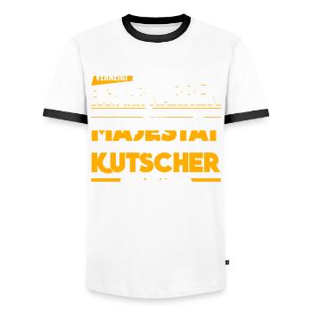 Kutsche Pferdekutsche Witz Kutscher - Männer Kontrast-T-Shirt - Weiß/Schwarz - Vorne - AI Model Female 172 light (172cm) & AI Model Male 178 dark (178cm)