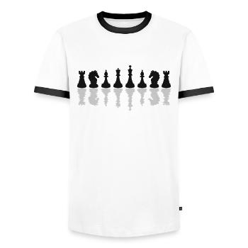 Échecs d’échecs jeu d’échecs - T-shirt contrasté Homme - blanc/noir - Devant - AI Model Female 172 light (172cm) & AI Model Male 178 dark (178cm)
