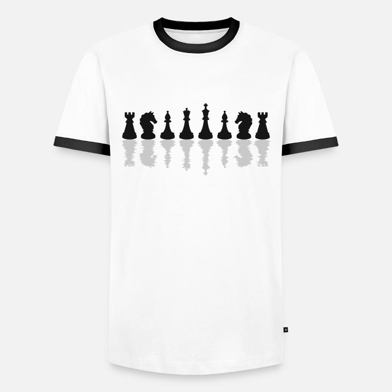 Échecs d’échecs jeu d’échecs - T-shirt contrasté Homme - blanc/noir