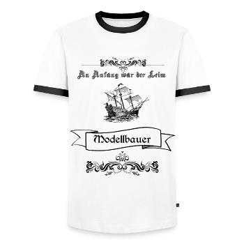 Modellbauer Spruch Shirt Geschenkidee Modellbau - Männer Kontrast-T-Shirt - Weiß/Schwarz - Vorne - AI Model Female 172 light (172cm) & AI Model Male 178 dark (178cm)