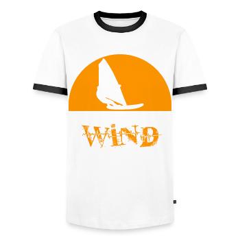 Windsurfing Season Windsurfen Windsurfer - Männer Kontrast-T-Shirt - Weiß/Schwarz - Vorne - AI Model Female 172 light (172cm) & AI Model Male 178 dark (178cm)
