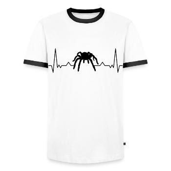 Tarantel Herzschlag Spinne Vogelspinne Terrarium - Männer Kontrast-T-Shirt - Weiß/Schwarz - Vorne - AI Model Female 172 light (172cm) & AI Model Male 178 dark (178cm)