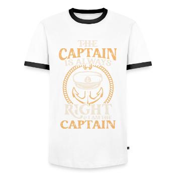 Yachting Sailing Boating Boat Captain - Men's Ringer Shirt - white/black - Front - AI Model Female 172 light (172cm) & AI Model Male 178 dark (178cm)
