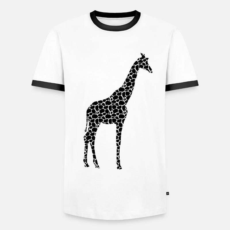 Giraffe Pattern Giraffe - Men's Ringer Shirt - white/black