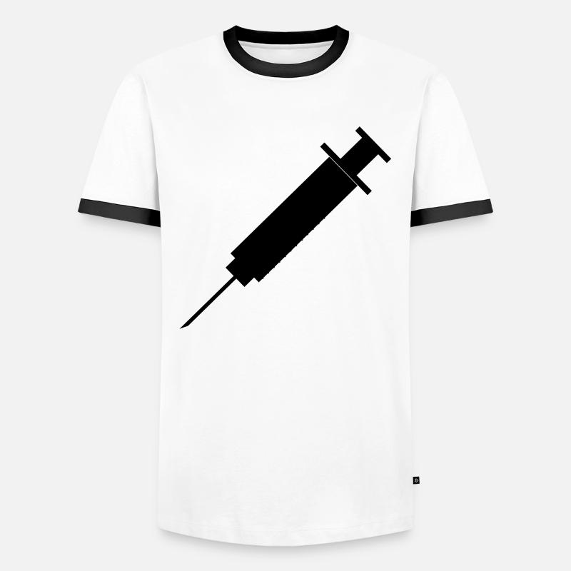Schwarze Spritze - Männer Kontrast-T-Shirt - Weiß/Schwarz