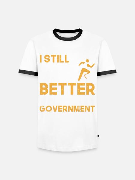 Amputation Rollstuhl - Männer Kontrast-T-Shirt - Weiß/Schwarz