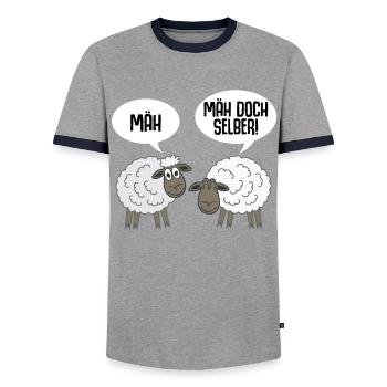 Schaf lustig Schafe - Männer Kontrast-T-Shirt - Grau/Navy  - Vorne - AI Model Female 172 light (172cm) & AI Model Male 178 light (178cm)