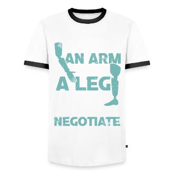 Amputee Humor amputee funny - Men's Ringer Shirt - white/black - Front - AI Model Female 172 light (172cm) & AI Model Male 178 dark (178cm)