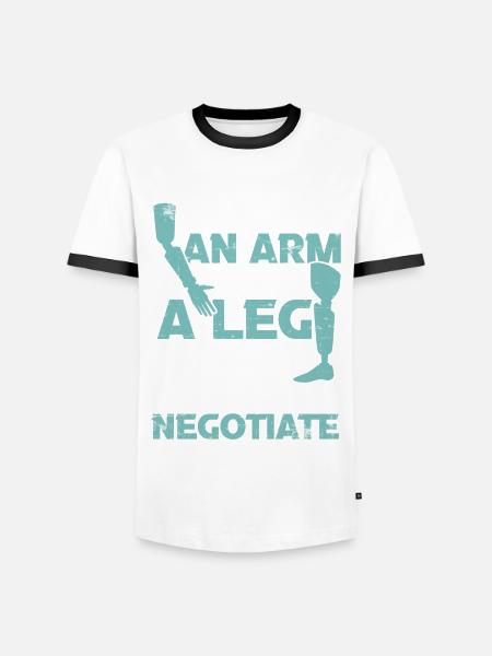 Amputation Rollstuhl - Männer Kontrast-T-Shirt - Weiß/Schwarz