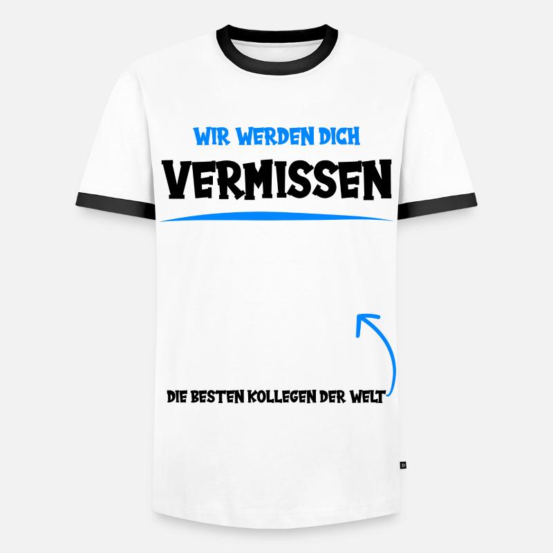 Abschiedsgeschenk - Männer Kontrast-T-Shirt - Weiß/Schwarz