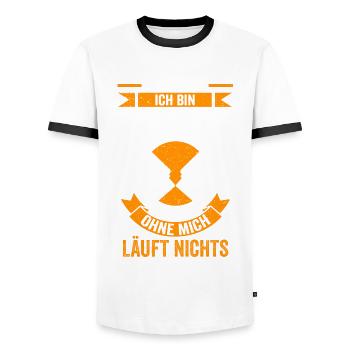 Maurer Baustelle Handwerker - Männer Kontrast-T-Shirt - Weiß/Schwarz - Vorne - AI Model Female 172 light (172cm) & AI Model Male 178 dark (178cm)